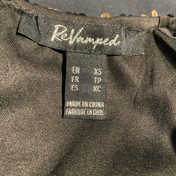 Gold & black sequin crop top - Picture 2 of 6